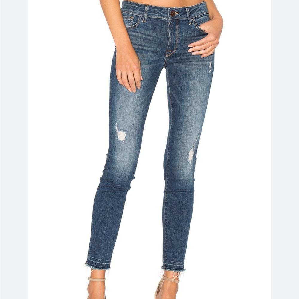 DL1961 Florence Instasculpt Distress Raw Hem Denim Jeans Sz 30